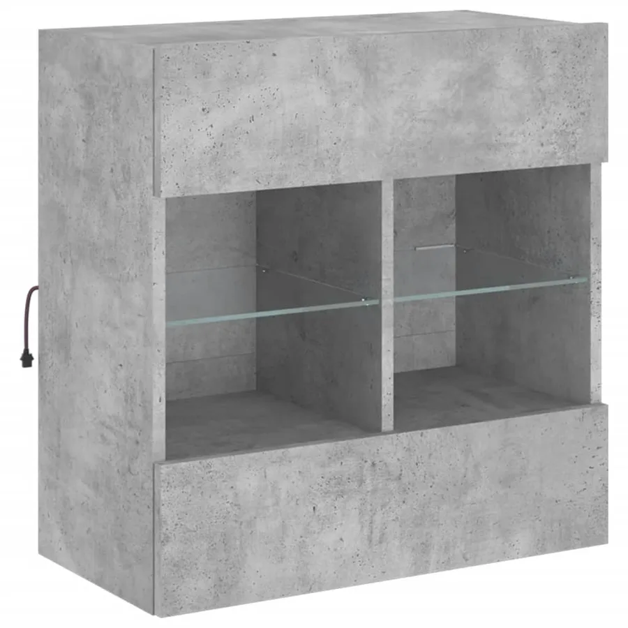 Meuble TV mural avec lumières LED gris béton 58,5x30x60,5 cm - 5