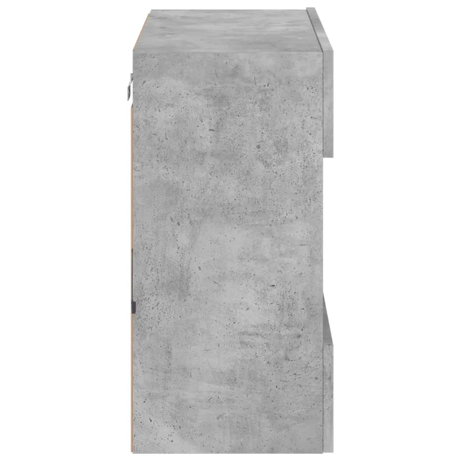 Meuble TV mural avec lumières LED gris béton 58,5x30x60,5 cm - 9