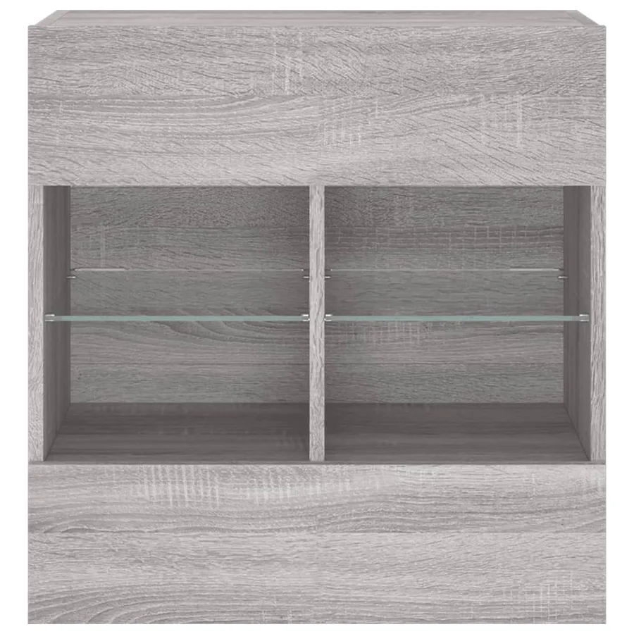 Meuble TV mural avec lumières LED sonoma gris 58,5x30x60,5 cm - 6