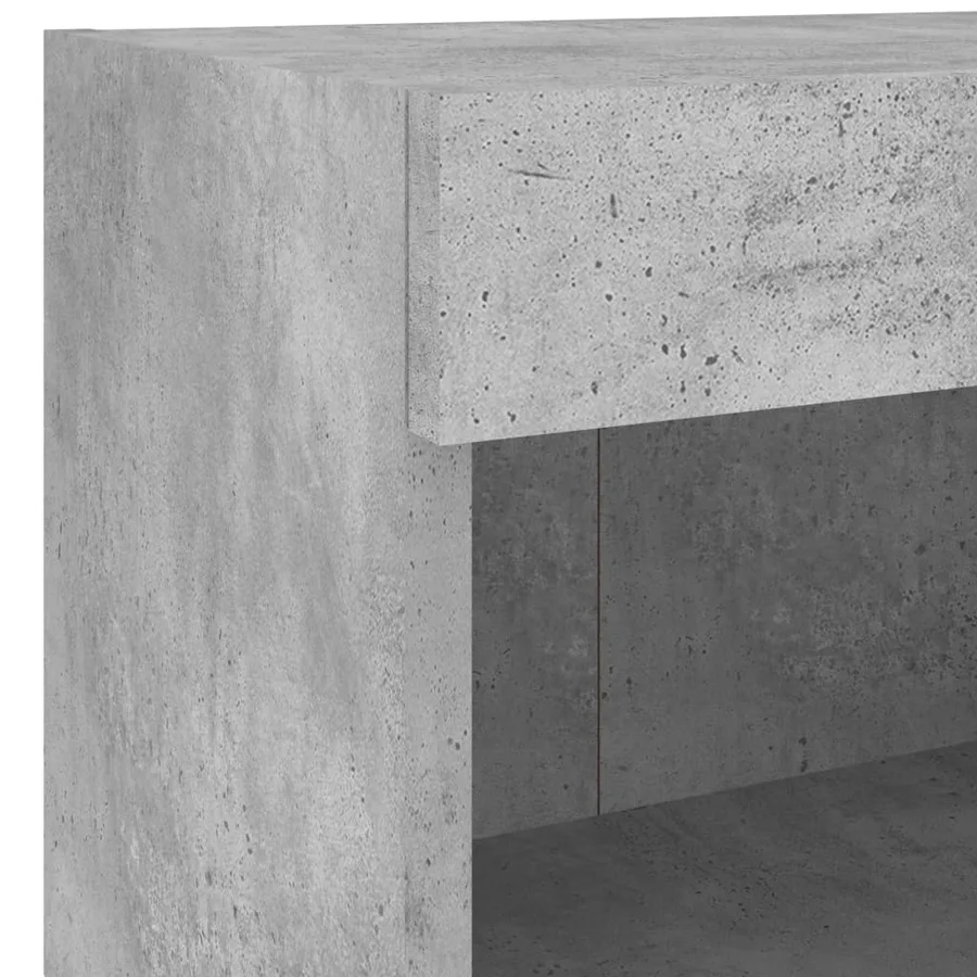 Table de chevet murale avec lumières LED gris béton - 10