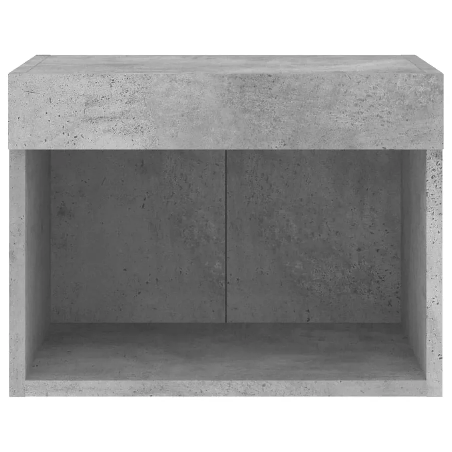 Table de chevet murale avec lumières LED gris béton - 7