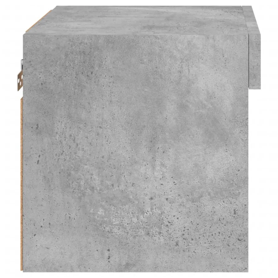Table de chevet murale avec lumières LED gris béton - 8