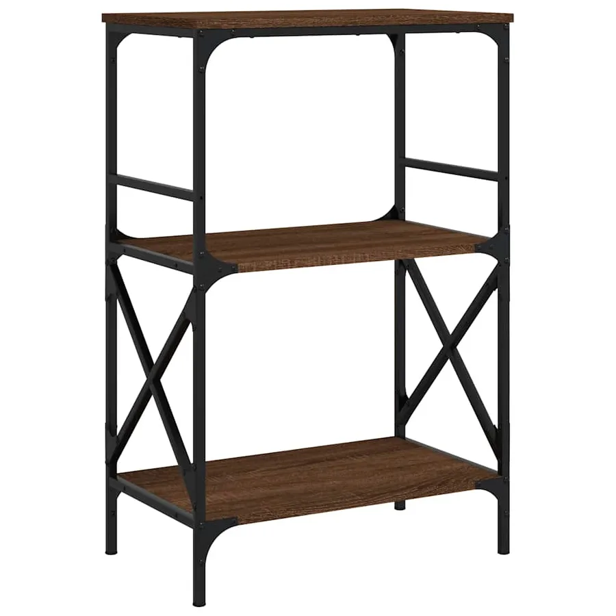 Bibliothèque à 3 niveaux chêne marron 59x35x90,5 cm - 2