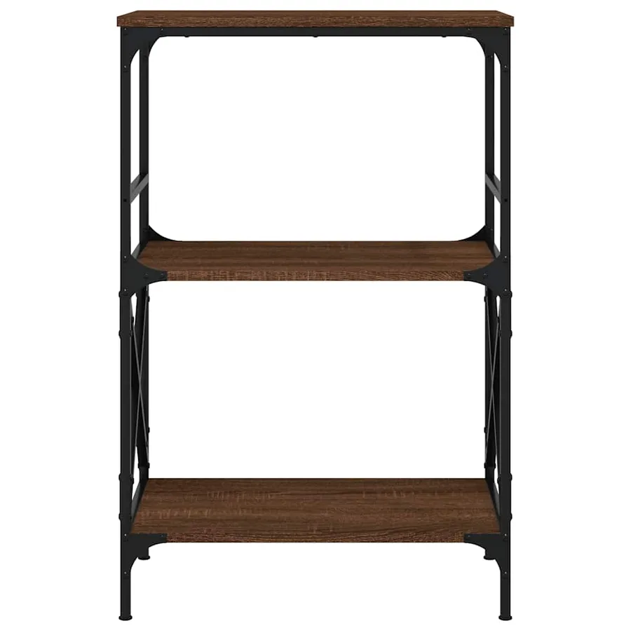 Bibliothèque à 3 niveaux chêne marron 59x35x90,5 cm - 4