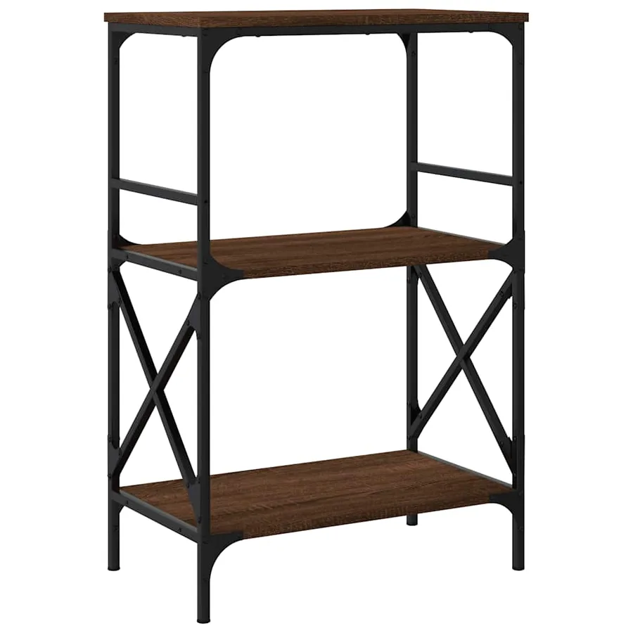 Bibliothèque à 3 niveaux chêne marron 59x35x90,5 cm - 6