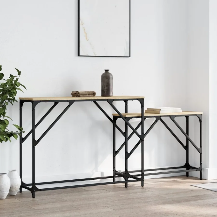 Tables console gigognes 2 pcs chêne sonoma bois d'ingénierie