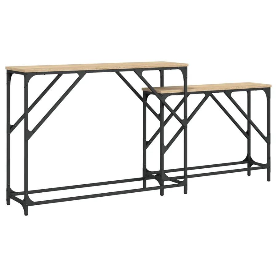 Tables console gigognes 2 pcs chêne sonoma bois d'ingénierie - 2