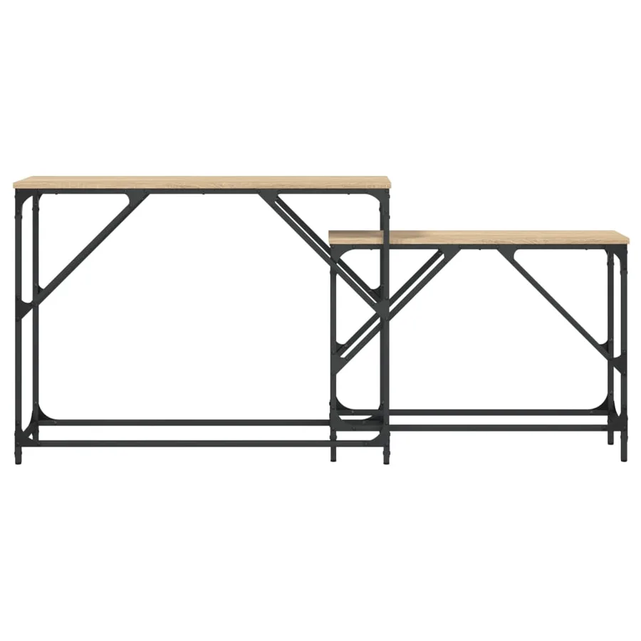 Tables console gigognes 2 pcs chêne sonoma bois d'ingénierie - 4