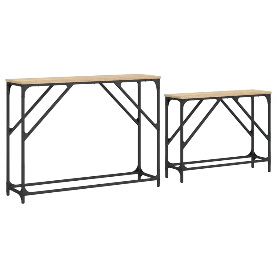Tables console gigognes 2 pcs chêne sonoma bois d'ingénierie - 5