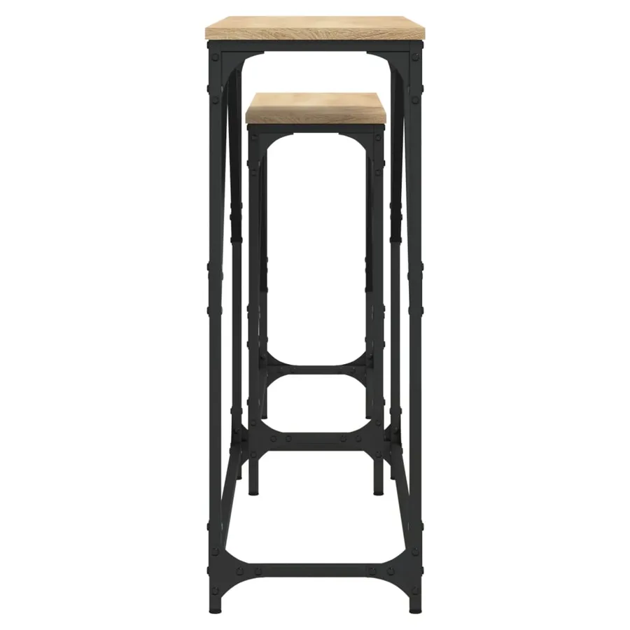Tables console gigognes 2 pcs chêne sonoma bois d'ingénierie - 6