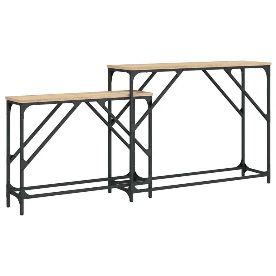 Tables console gigognes 2 pcs chêne sonoma bois d'ingénierie - 7