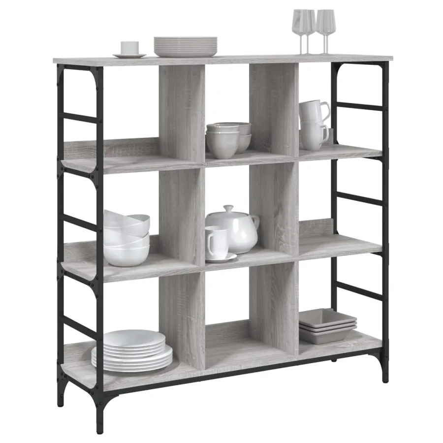 Buffet sonoma gris 102x32x103,5 cm bois d'ingénierie - 3