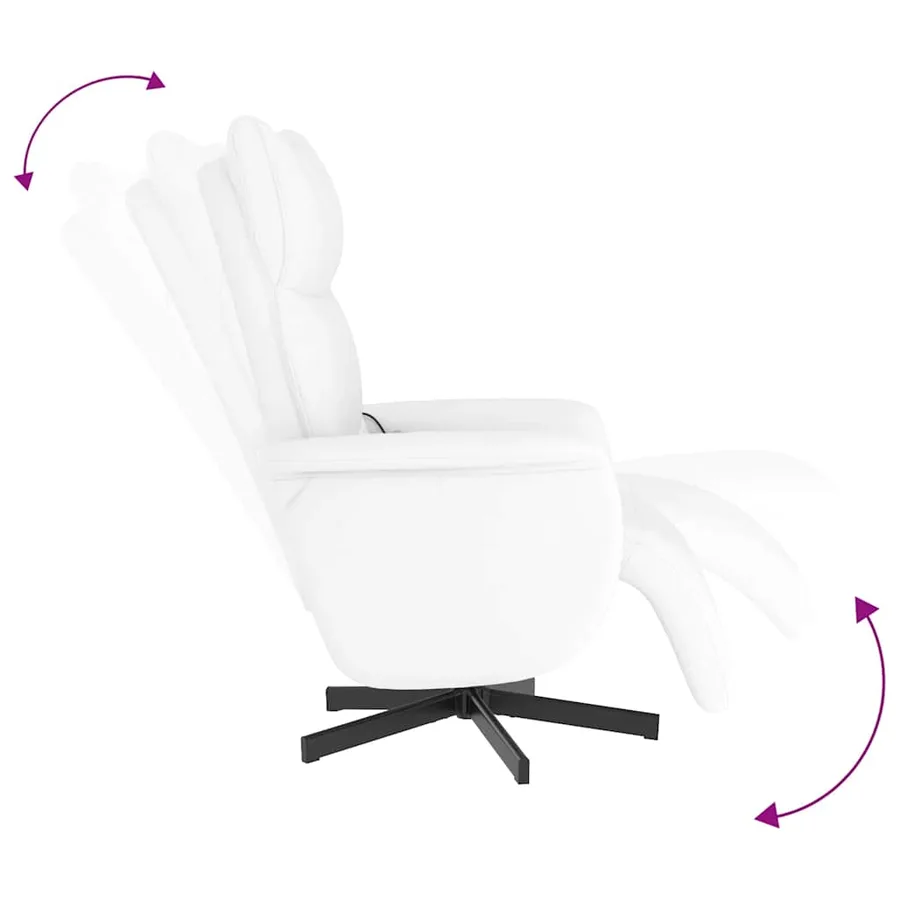 Fauteuil inclinable de massage repose-pieds blanc similicuir - 7