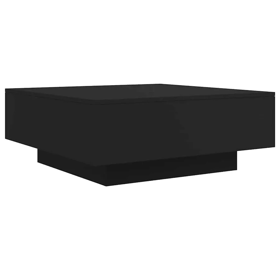 Table basse noir 80x80x31 cm bois d'ingénierie - 2