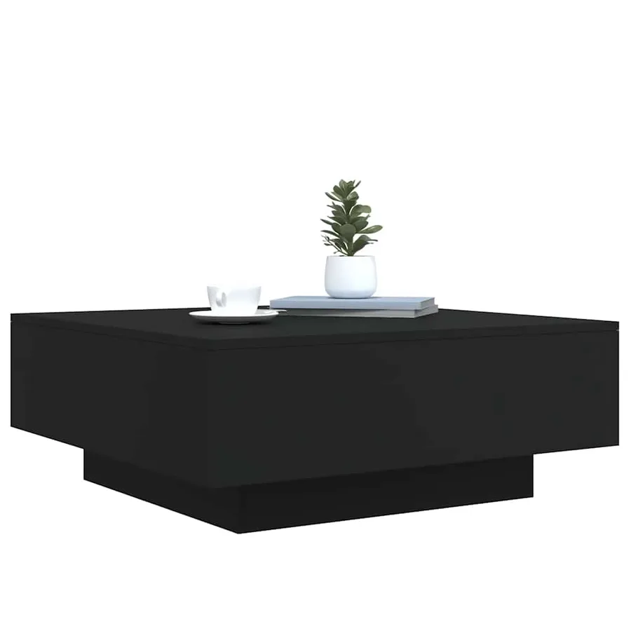 Table basse noir 80x80x31 cm bois d'ingénierie - 4
