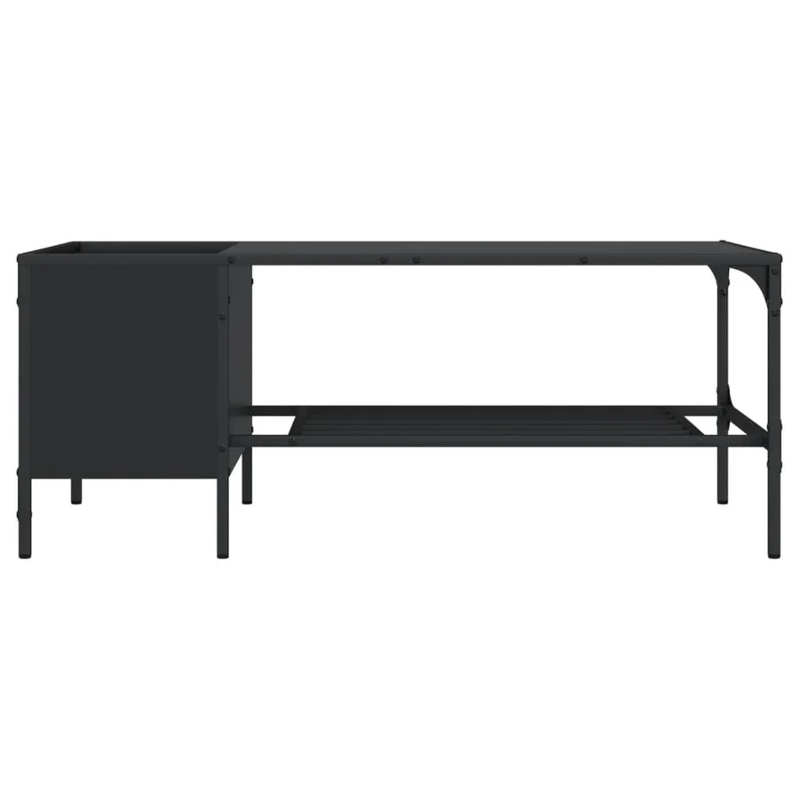 Table basse avec support noir 100x51x40 cm bois d'ingénierie - 4