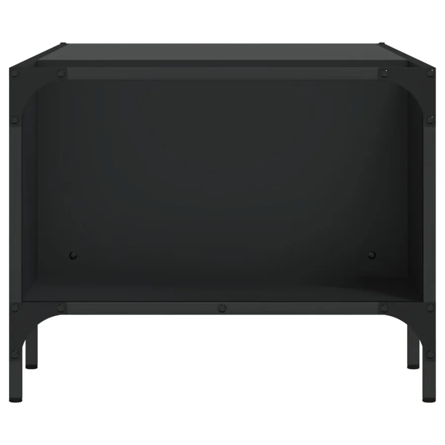 Table basse avec support noir 100x51x40 cm bois d'ingénierie - 5