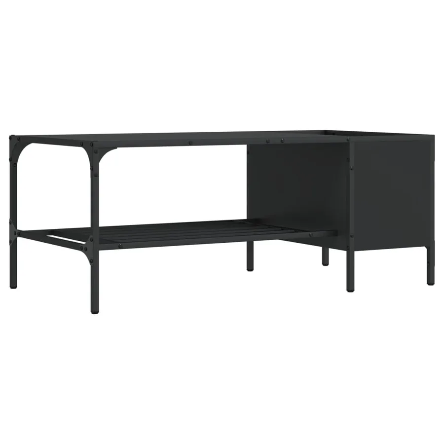 Table basse avec support noir 100x51x40 cm bois d'ingénierie - 6