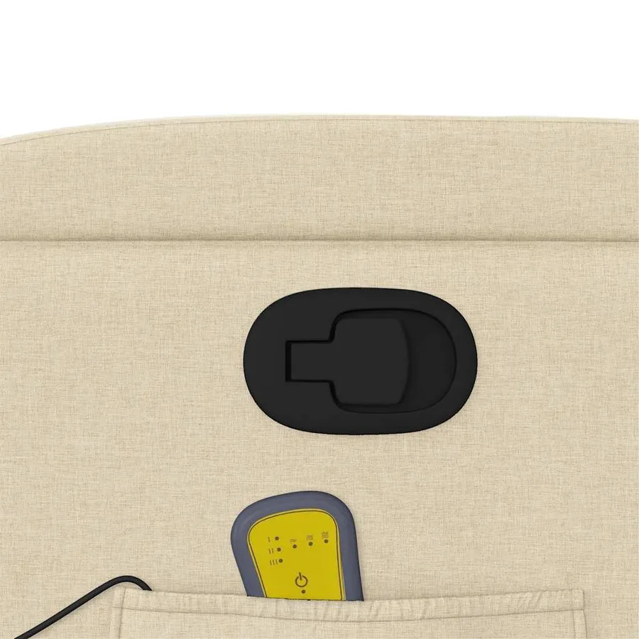 Fauteuil de massage inclinable Crème Tissu - 11