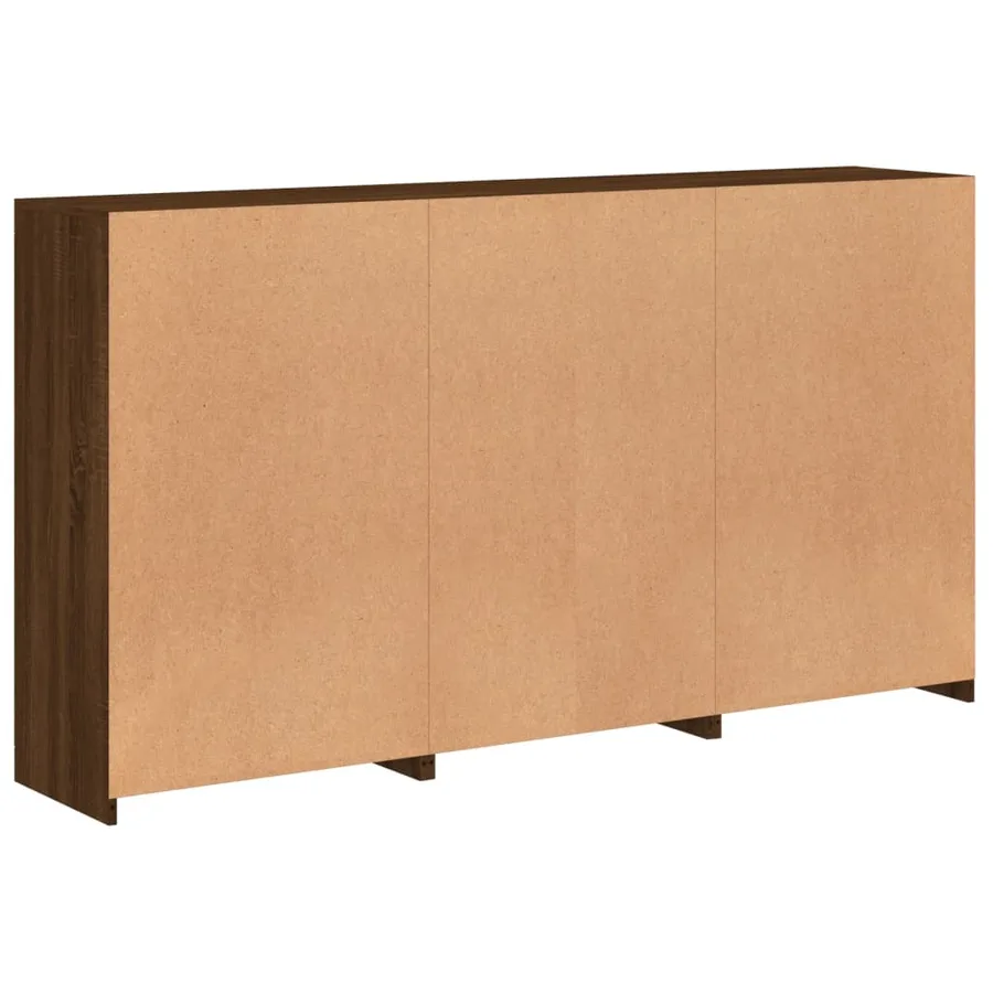 Buffet avec lumières LED chêne marron 181,5x37x100 cm - 8