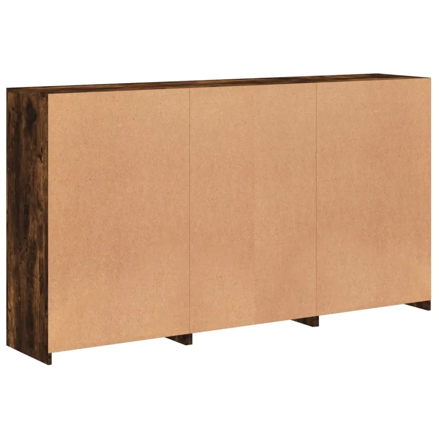 Buffet avec lumières LED chêne fumé 181,5x37x100 cm - 8