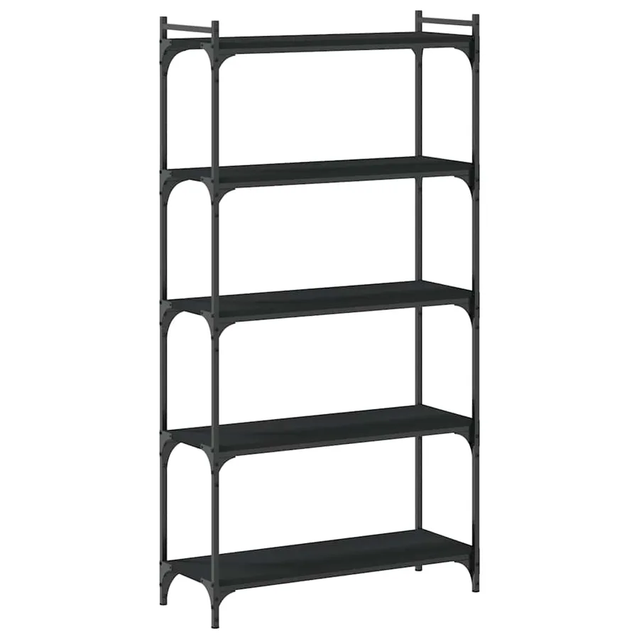 Bibliothèque 5 niveaux noir 80x30x154 cm bois d'ingénierie - 6