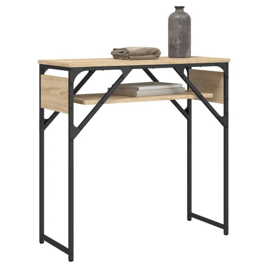 Table console avec étagère chêne sonoma 75x30x75 cm - 3