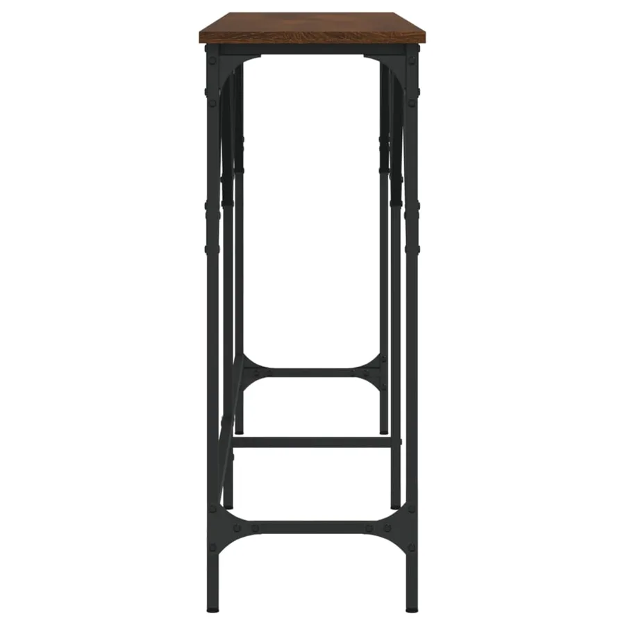 Table console chêne marron 180x29x75 cm bois d'ingénierie - 5