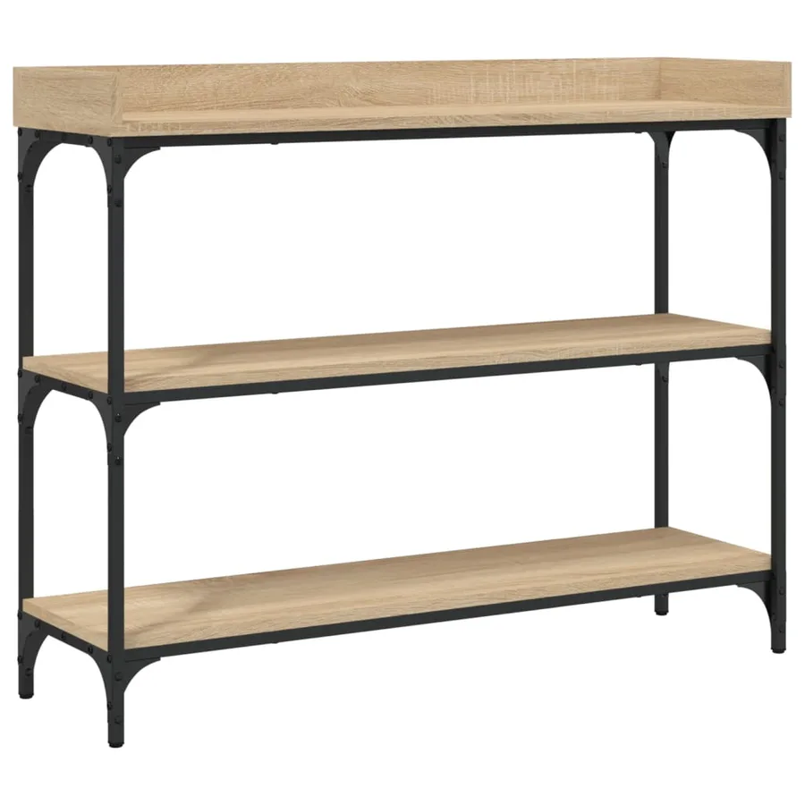 Table console avec étagères chêne sonoma 100x30x80 cm - 2