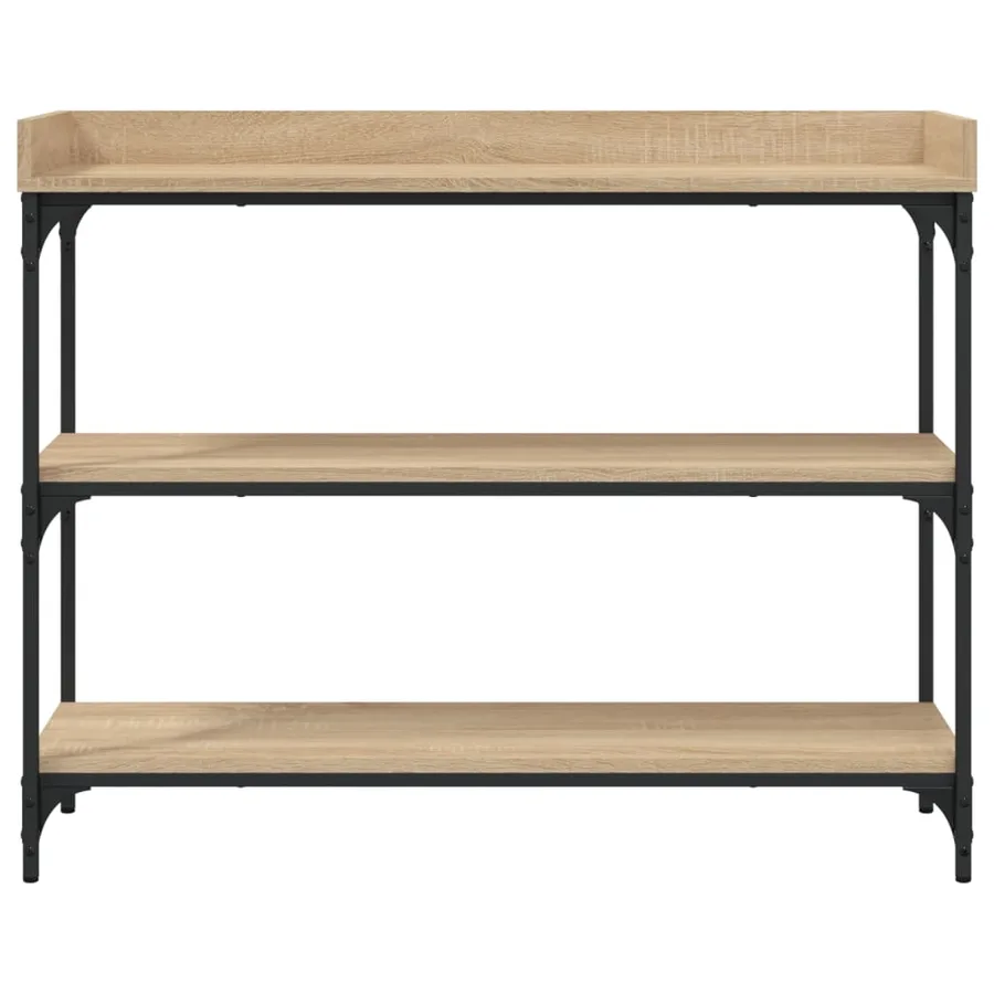 Table console avec étagères chêne sonoma 100x30x80 cm - 4