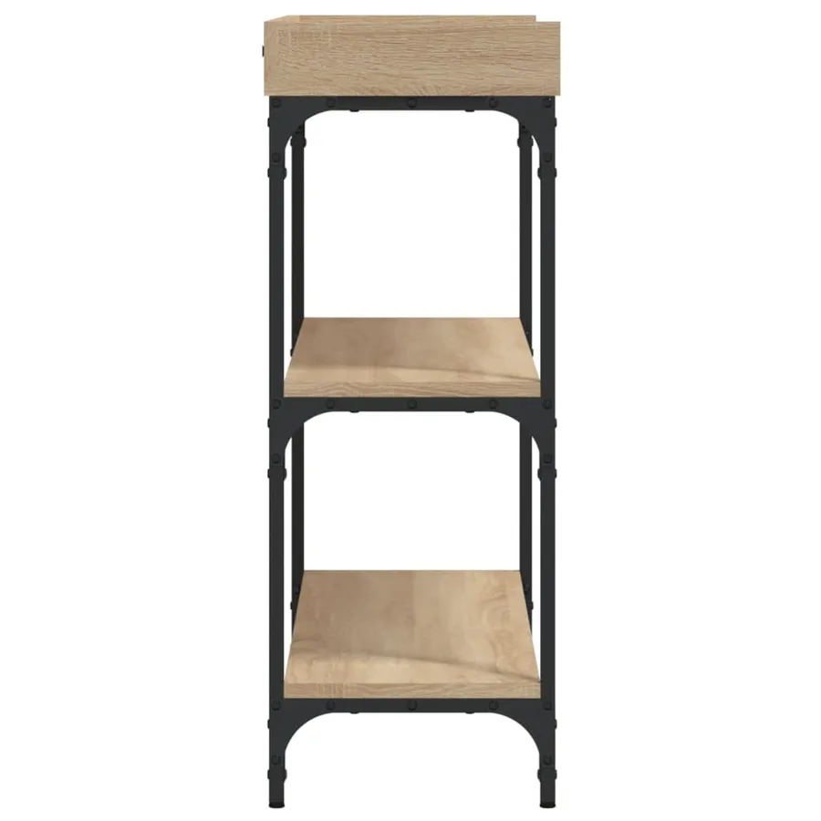 Table console avec étagères chêne sonoma 100x30x80 cm - 5