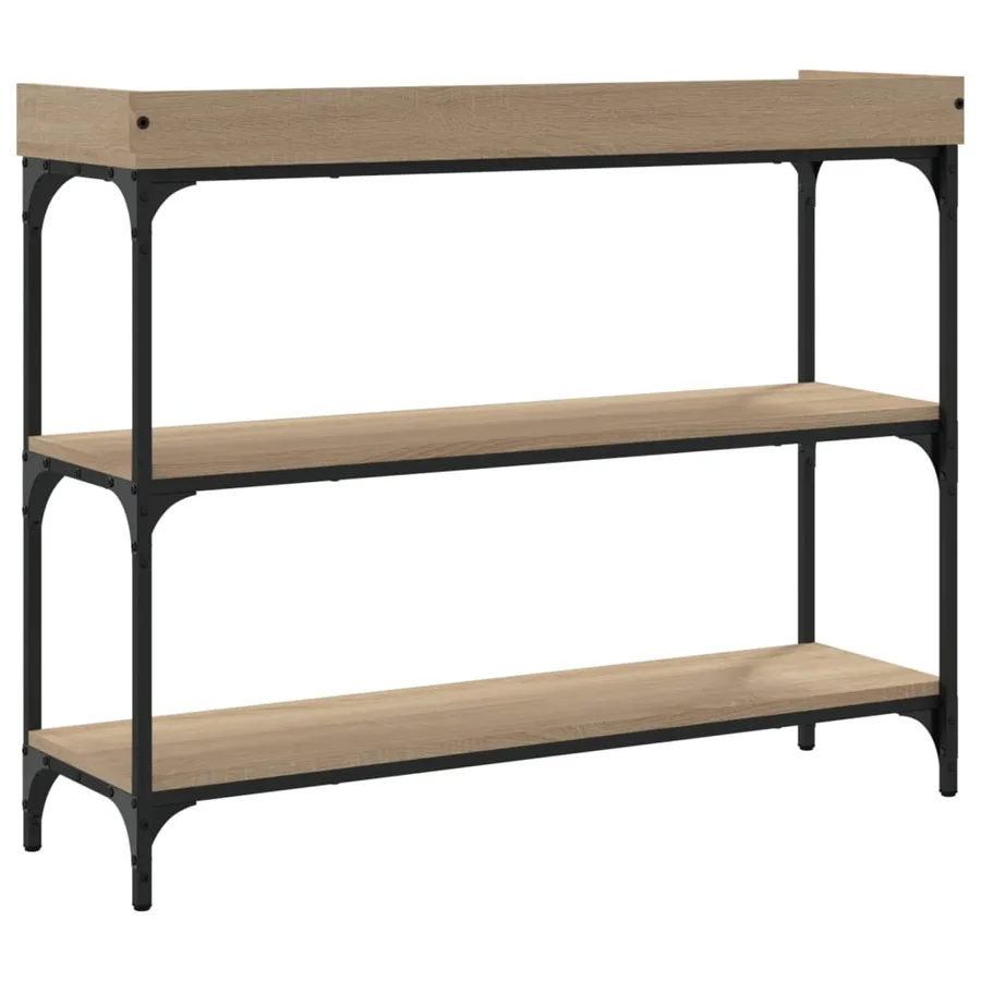 Table console avec étagères chêne sonoma 100x30x80 cm - 6