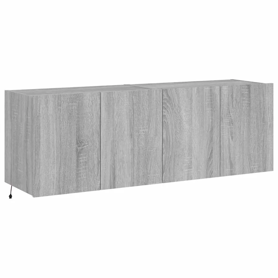 Meubles TV muraux et lumières LED 2pcs sonoma gris 60x35x41 cm - 3