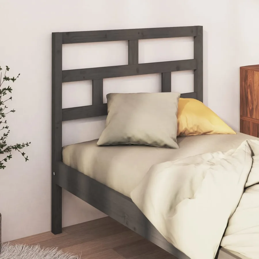 Tête de lit Gris 96x4x100 cm Bois massif de pin - 3
