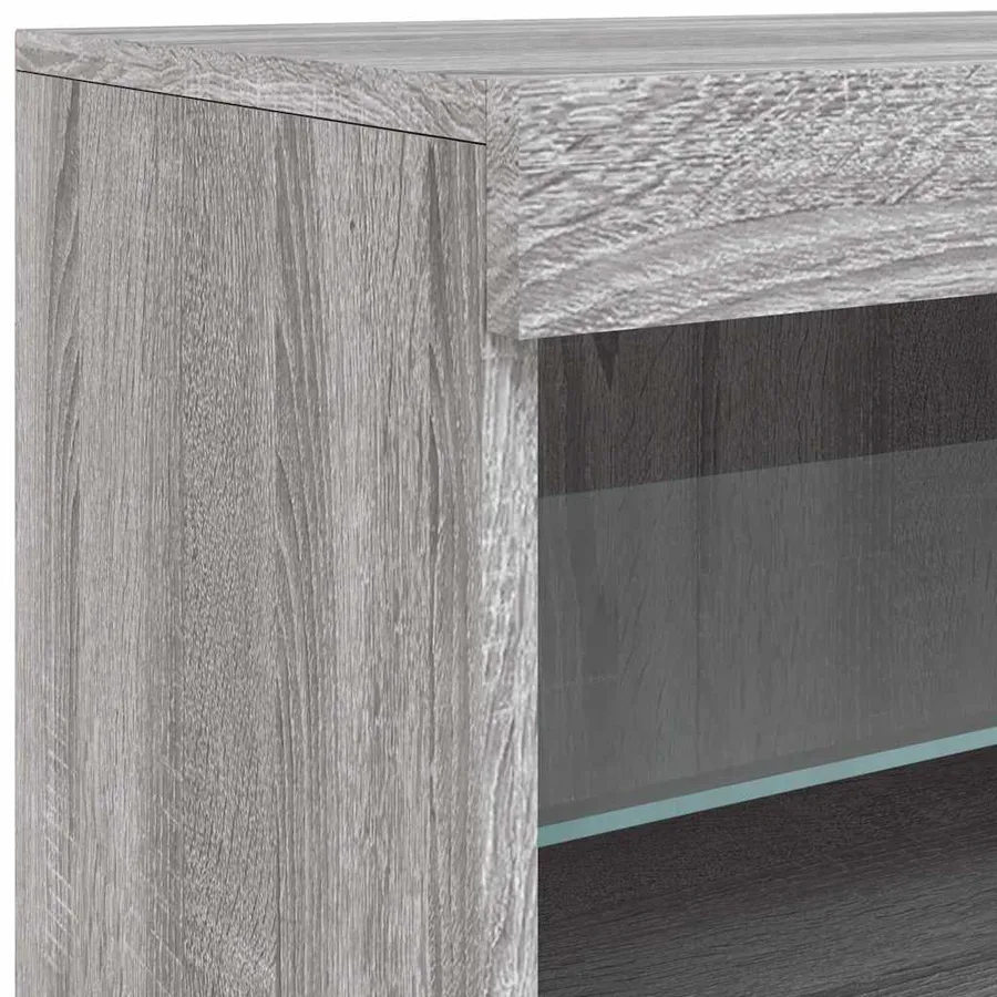 Buffet avec lumières LED sonoma gris 41x37x67 cm - 11