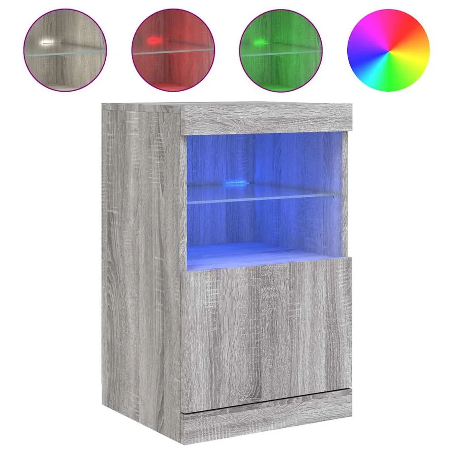 Buffet avec lumières LED sonoma gris 41x37x67 cm - 2