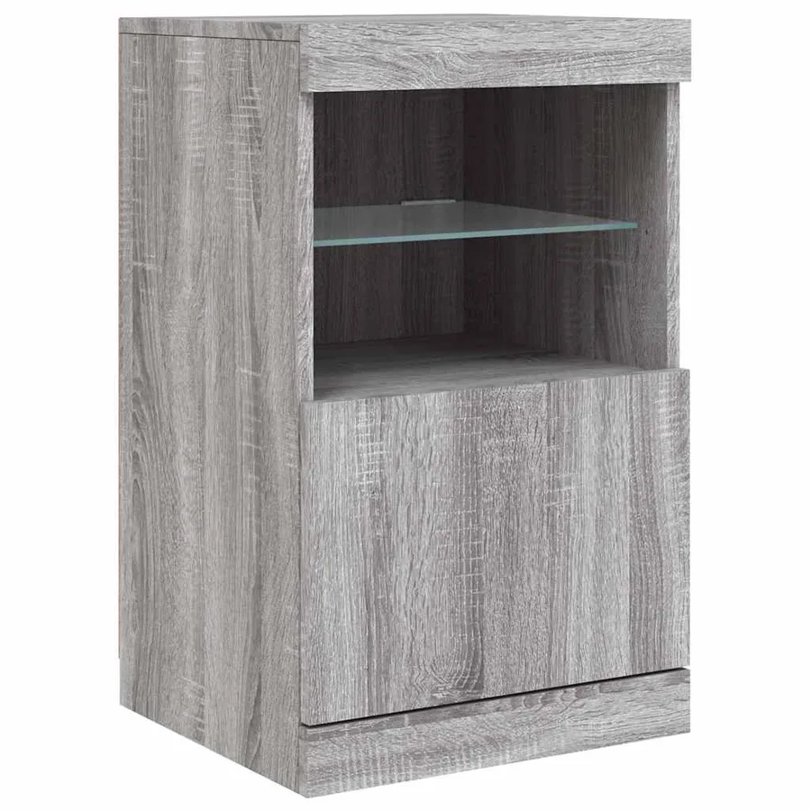 Buffet avec lumières LED sonoma gris 41x37x67 cm - 3