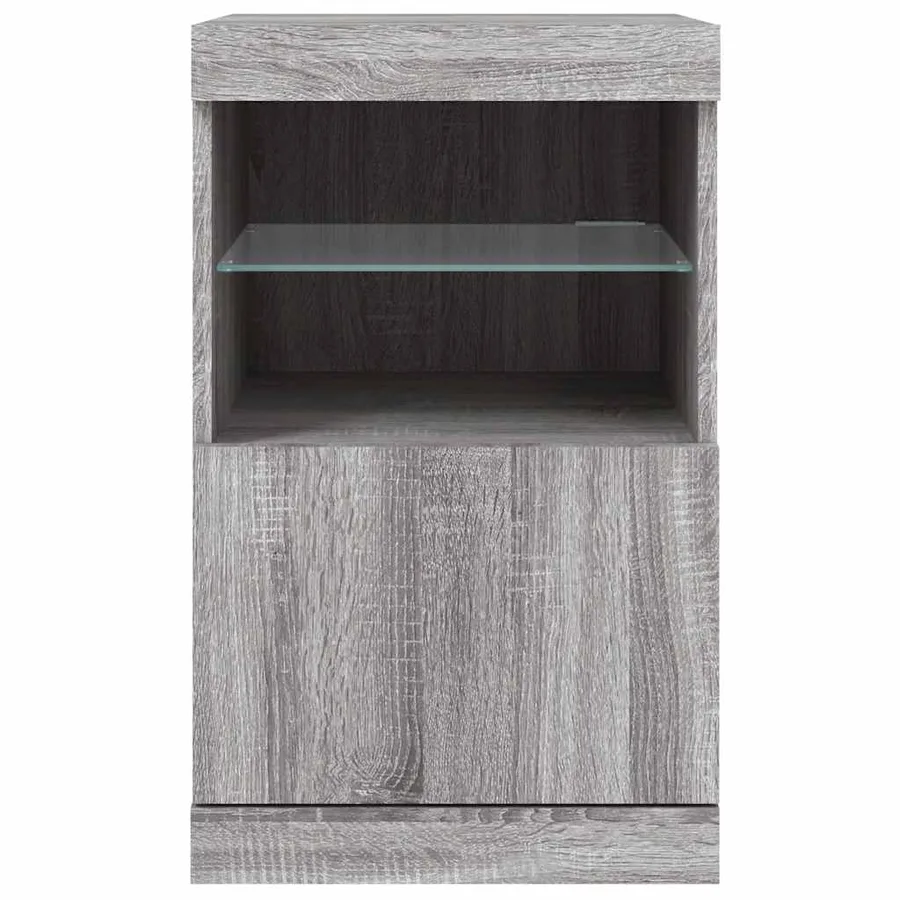 Buffet avec lumières LED sonoma gris 41x37x67 cm - 6