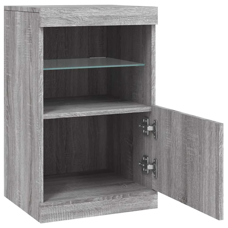 Buffet avec lumières LED sonoma gris 41x37x67 cm - 7