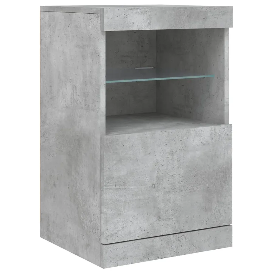 Buffet avec lumières LED gris béton 162x37x67 cm - 11