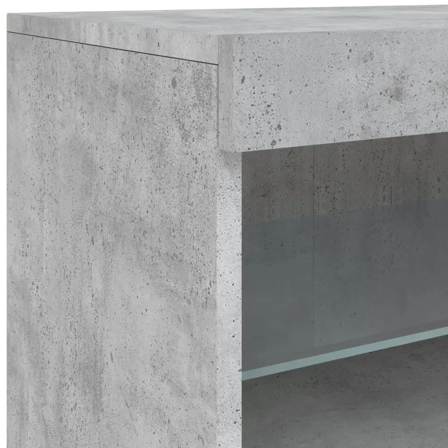 Buffet avec lumières LED gris béton 162x37x67 cm - 12