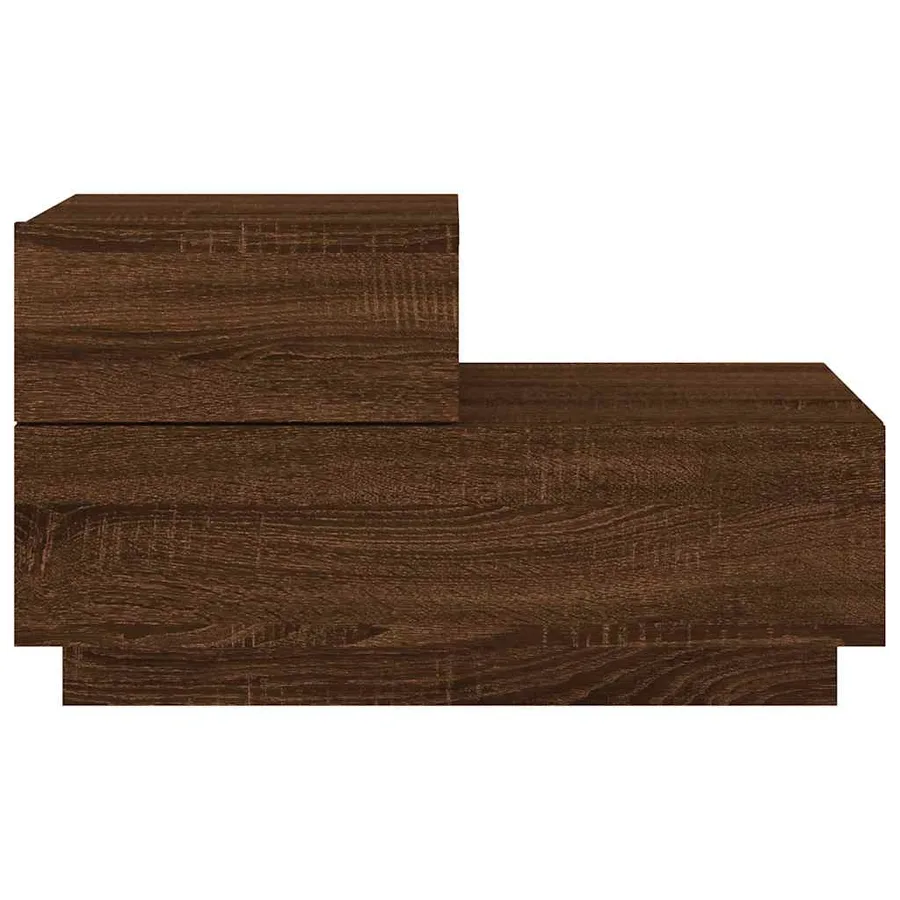 Table de chevet avec lumières LED chêne marron 70x36x40,5 cm - 7