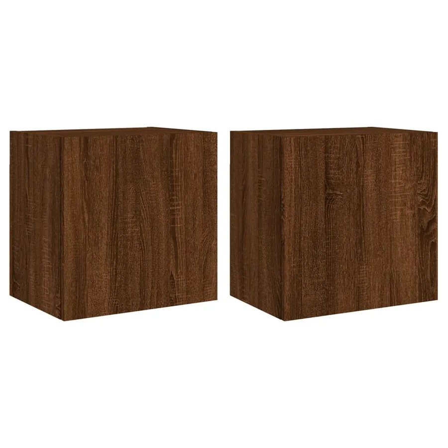 Meubles TV muraux 2 pcs chêne marron 40,5x30x40 cm - 2