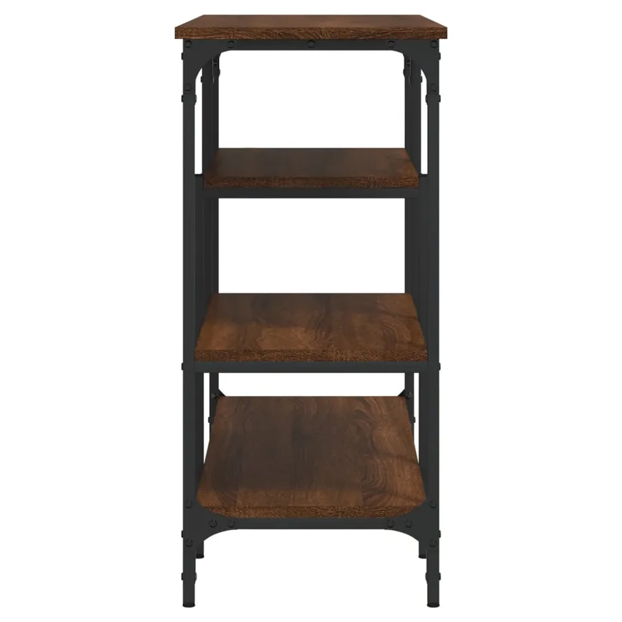 Table console avec étagères chêne marron 100x35x75 cm - 5