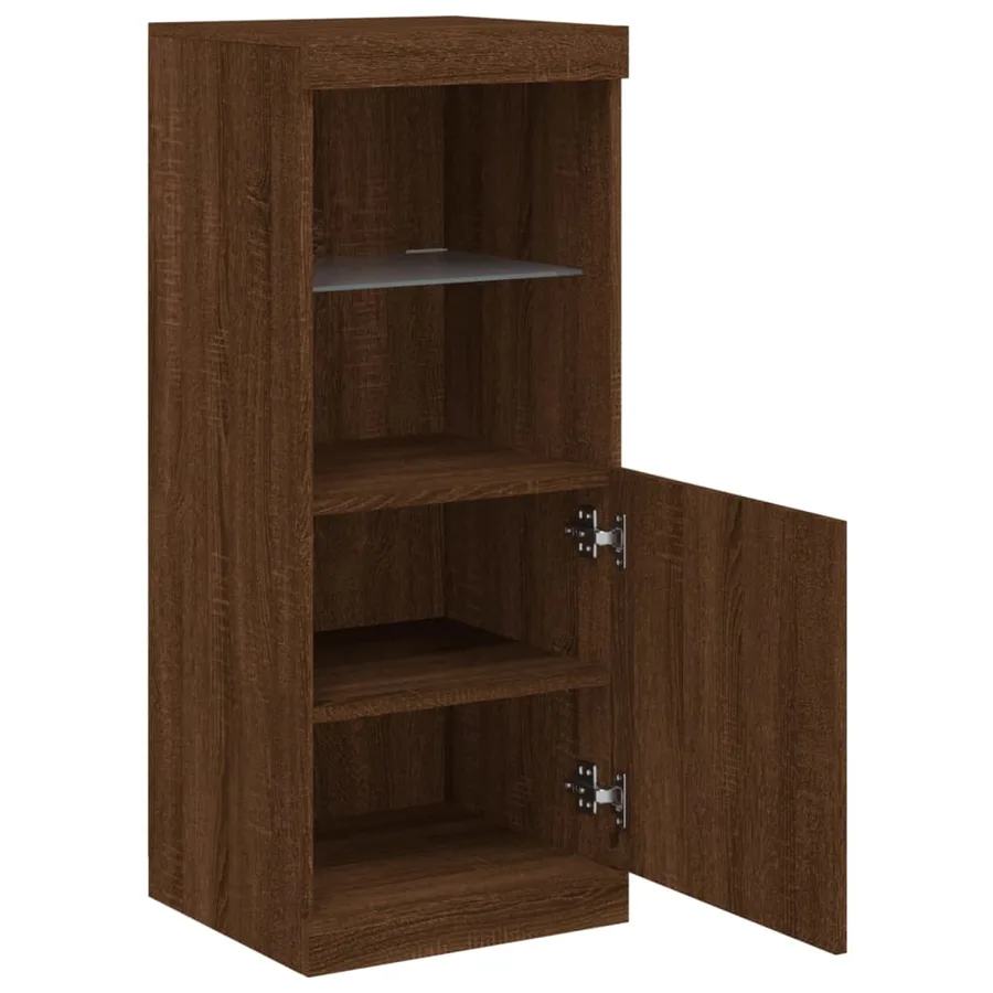 Buffet avec lumières LED chêne marron 41x37x100 cm - 7