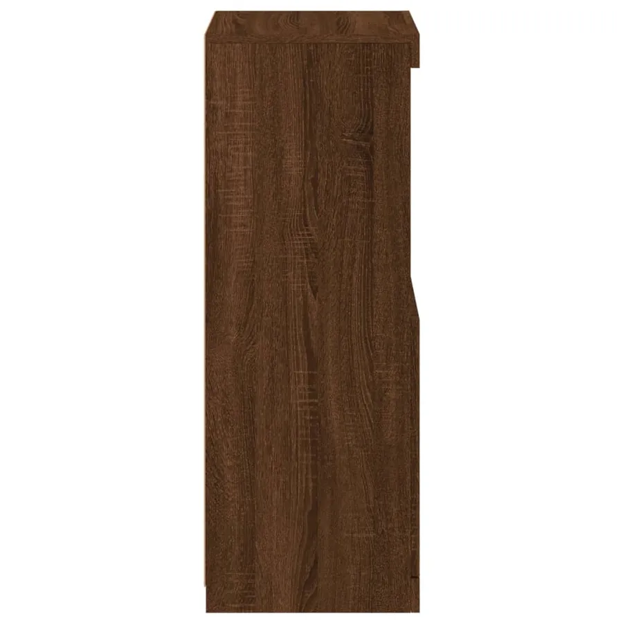 Buffet avec lumières LED chêne marron 41x37x100 cm - 8