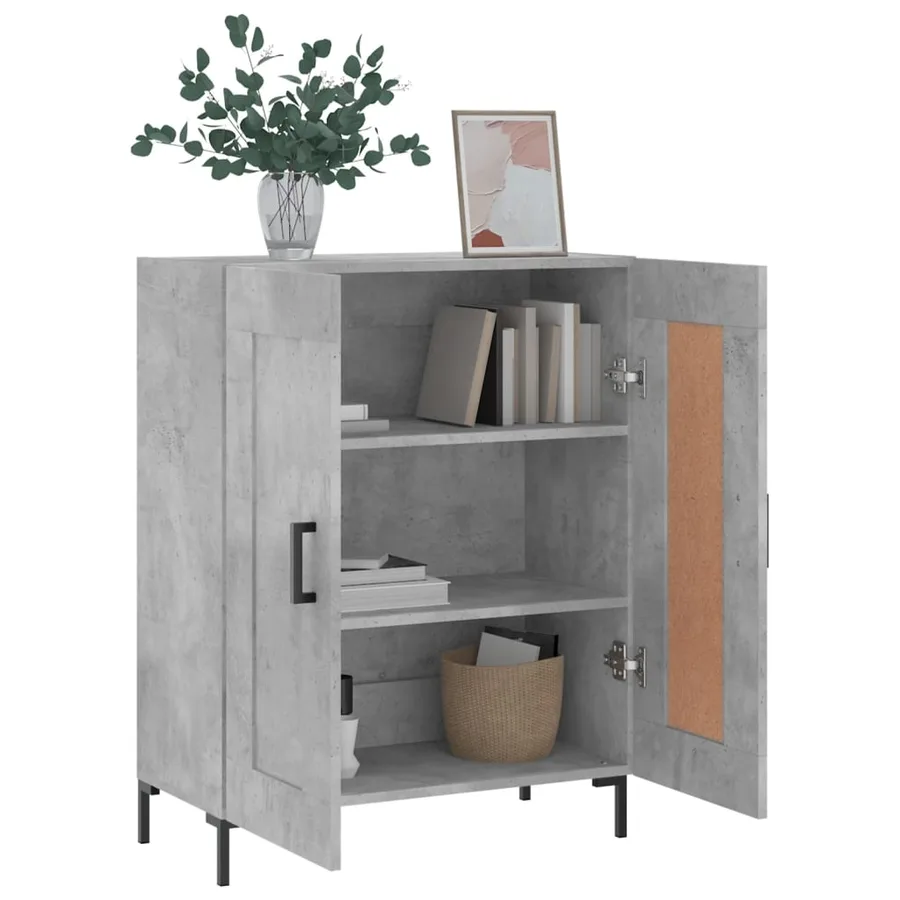 Buffet gris béton 69,5x34x90 cm bois d'ingénierie - 4