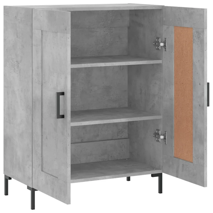 Buffet gris béton 69,5x34x90 cm bois d'ingénierie - 6
