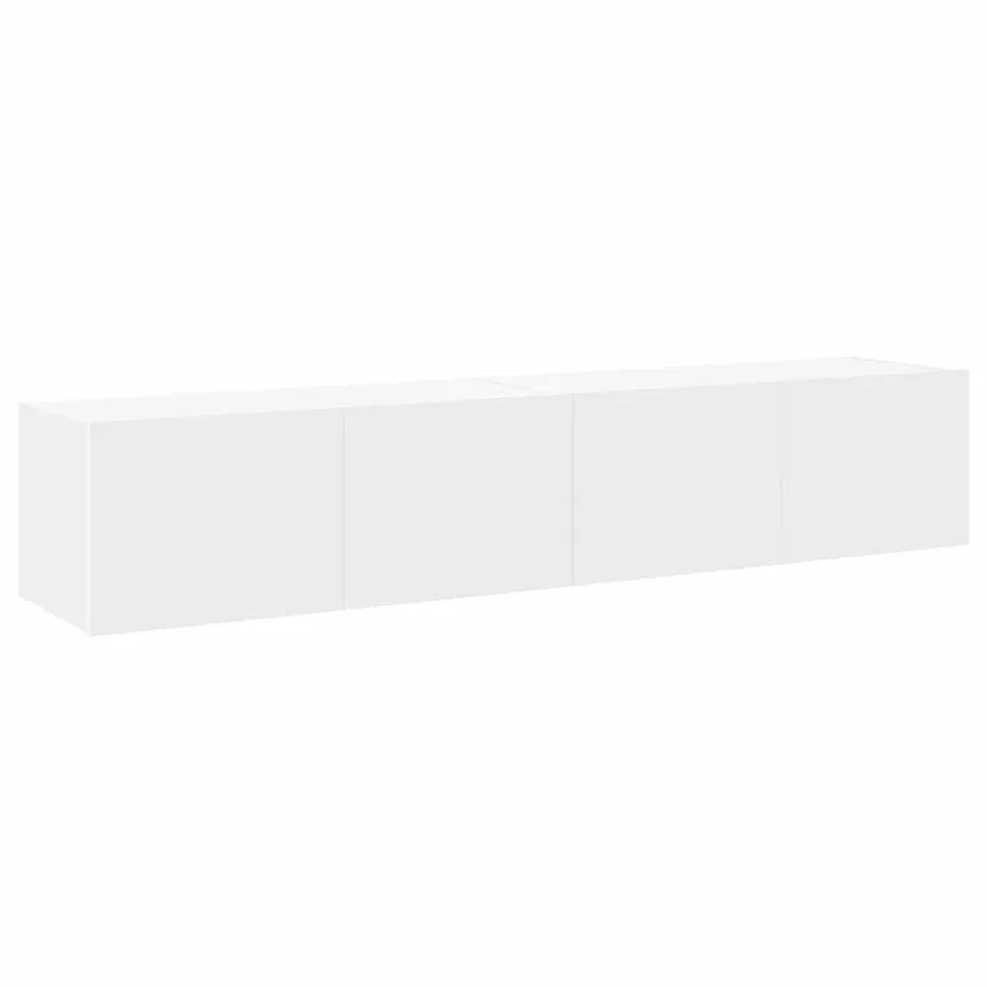Meubles TV muraux avec lumières LED 2 pcs blanc 80x35x31 cm - 6