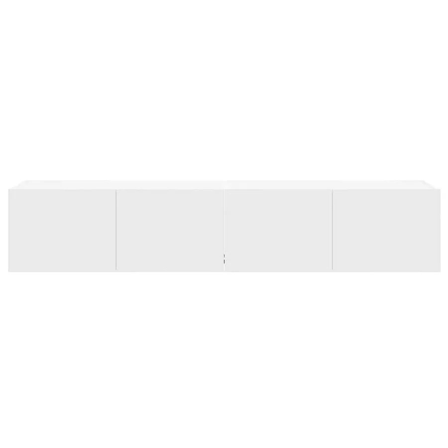 Meubles TV muraux avec lumières LED 2 pcs blanc 80x35x31 cm - 8
